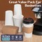 50-pack of 16 oz disposable coffee cups with lids and sleeves, perfect for hot beverages. Ideal for to-go coffee, parties, family gatherings, and office use. Upgraded for better insulation and convenience.